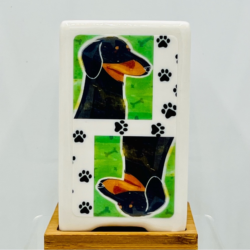 DACHSHUND Dog Art Hand Crafted Home Decor Planter Office Desktop Organizer Gifts